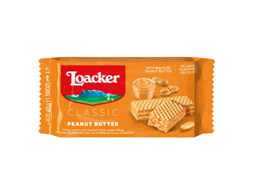 ВАФЛИ LOACKER CLASSIC PEANUT BUTTER 90г