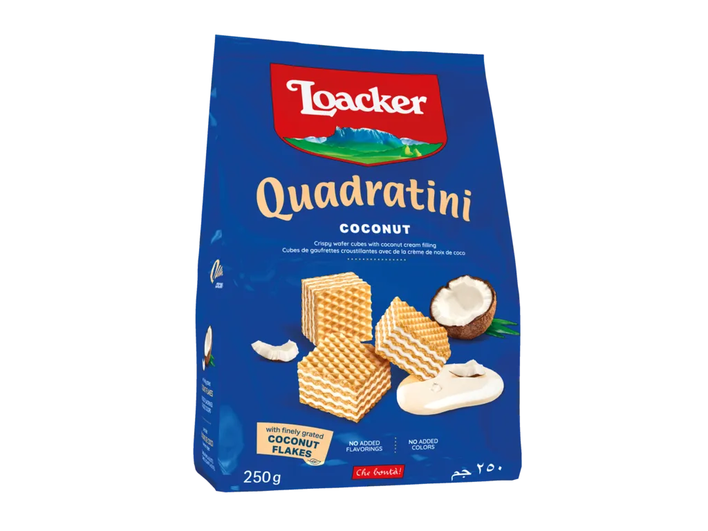 ВАФЛИ LOACKER QUADRATINI COCONUT 125г