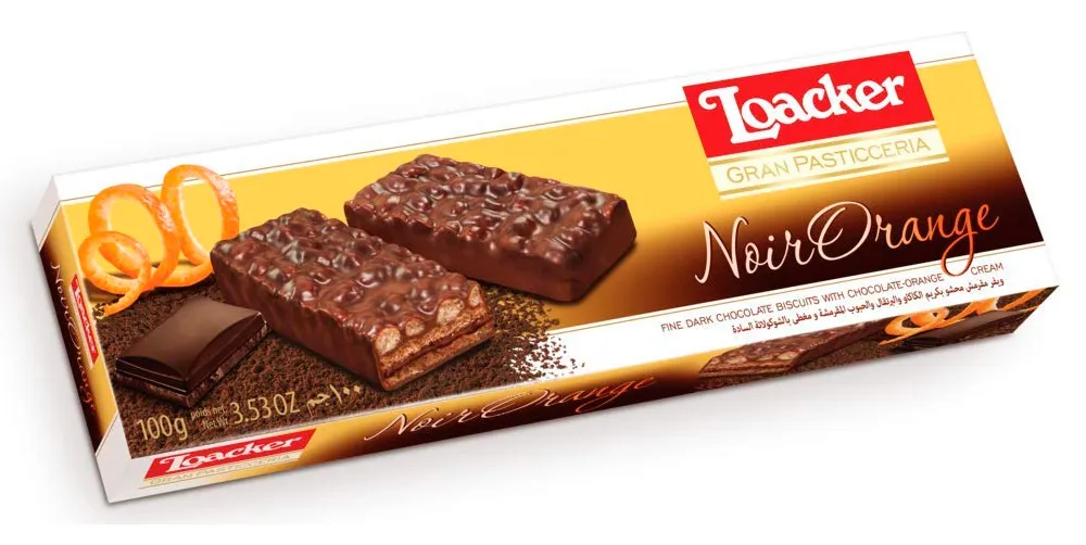 ВАФЛИ LOACKER PASTICCERIE NOIR ORANGE 100г