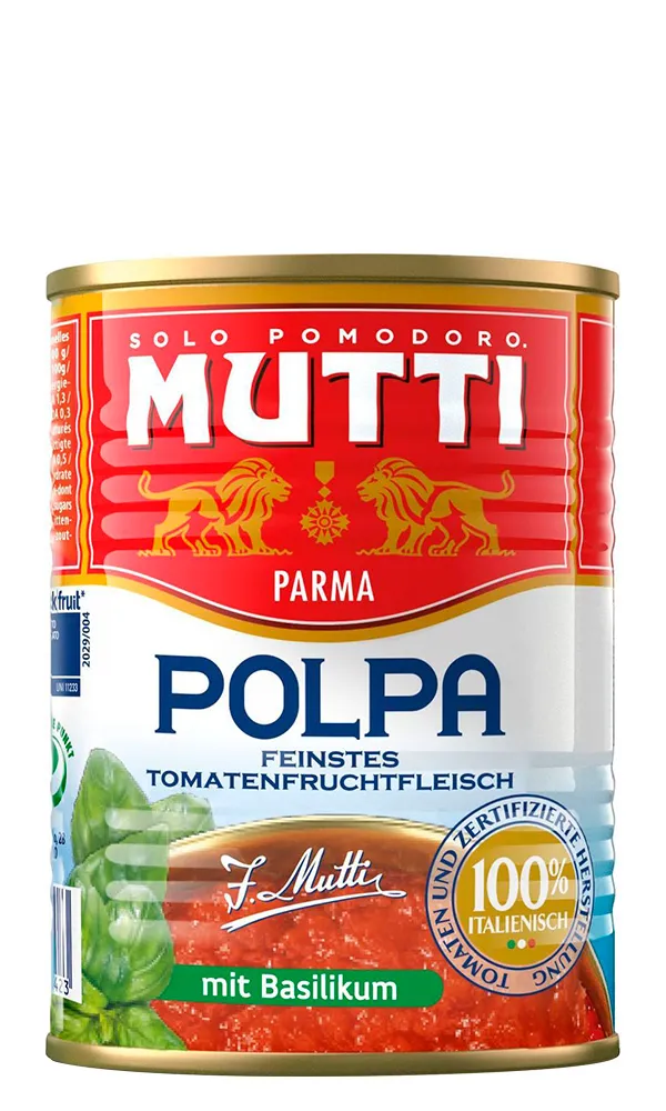 ТОМАТЫ MUTTI резаные кубиками в томатном соке с базиликом 400г
