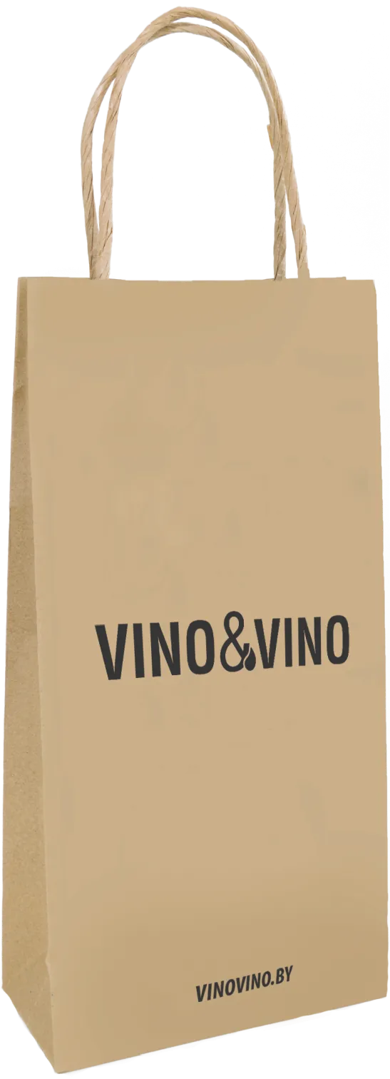 Пакет с кр. руч. 150*100*350, крафт с рис. "Vino&Vino + Арарат"