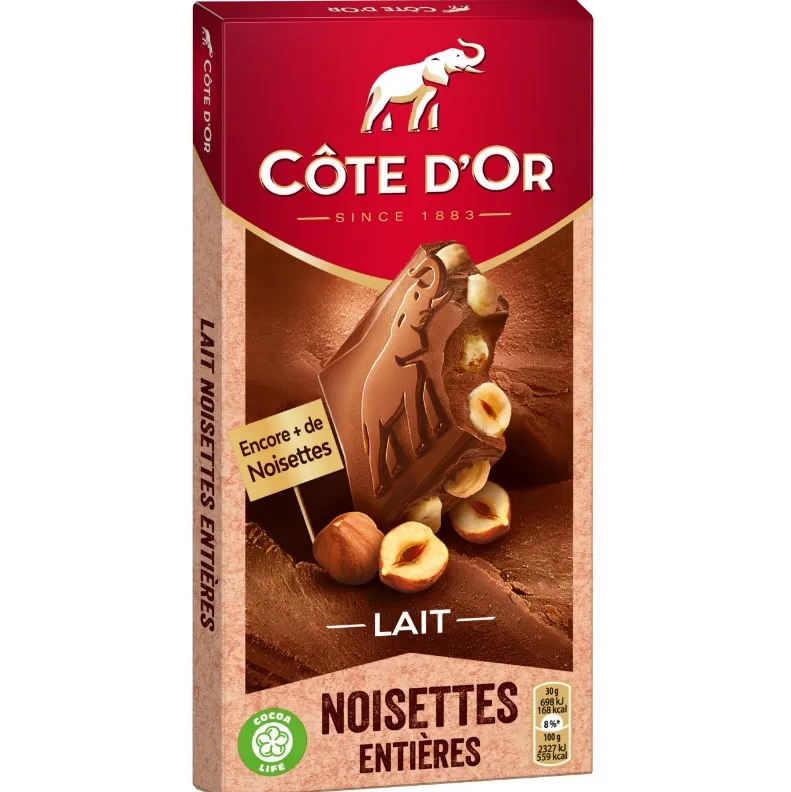 ШОКОЛАД COTE D OR МОЛОЧНЫЙ С ЦЕЛЬНЫМИ ОРЕХАМИ, 180г