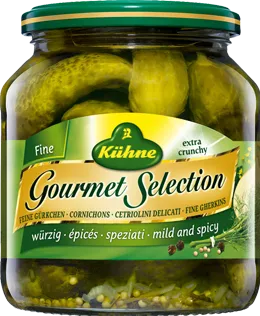 КОНСЕРВЫ ОВОЩНЫЕ: корнишоны пикантные GOURMET SELECTION CARL KUHNE 530г (580мл)