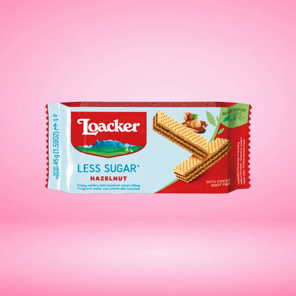 ВАФЛИ Loacker Less Sugar Hazelnut 45г