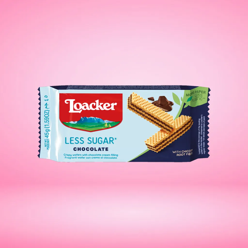 ВАФЛИ Loacker Less Sugar Chocolate 45г