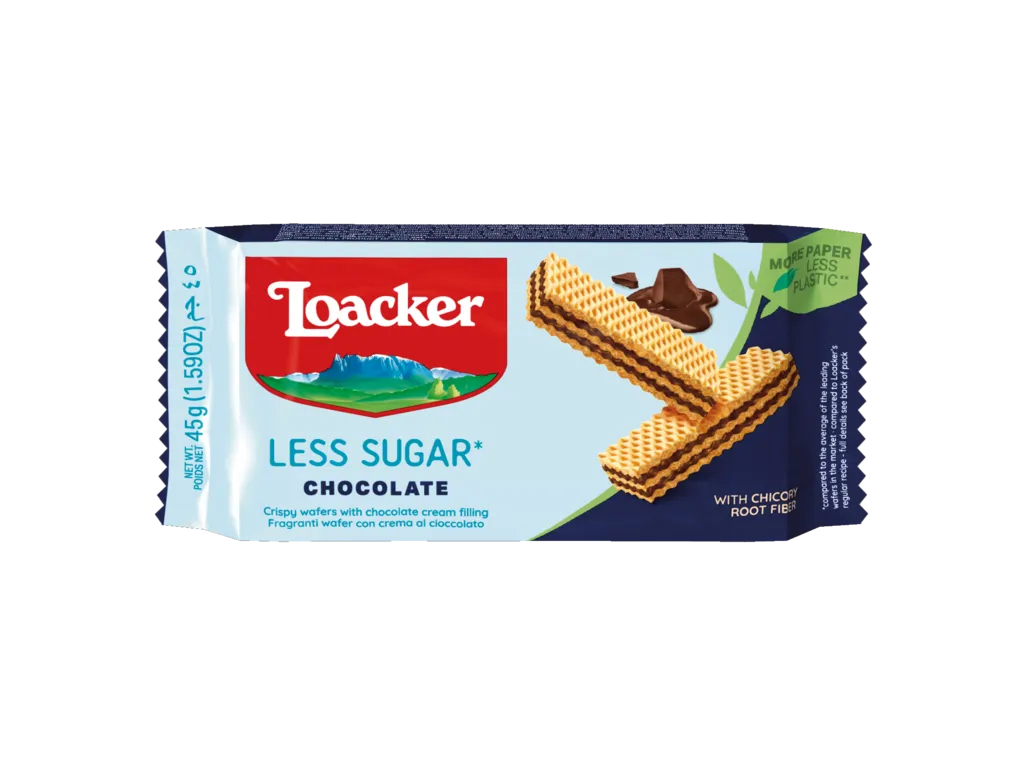 ВАФЛИ Loacker Less Sugar Chocolate 45г