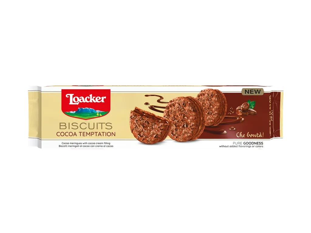 ПЕЧЕНЬЕ LOACKER BISCUITS COCOA TEMPTATION 80г