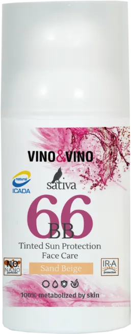 КРЕМ Sand Beige Sativa VINO&VINO ухаживающий солнцезащитный с тонирующим эффектом №66 30 мл