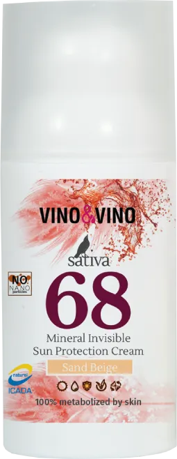 КРЕМ Sand Beige Sativa VINO&VINO "невидимый" минеральный солнцезащитный№68 30 мл